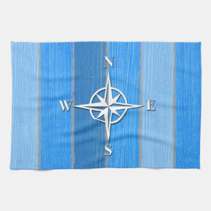 Nautical themed design tea towel
