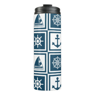 Nautical themed design thermal tumbler
