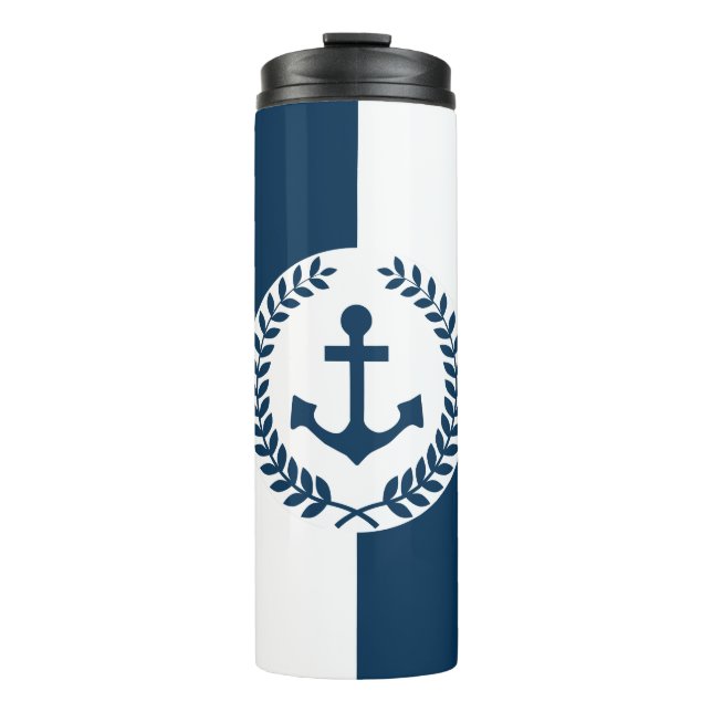 Nautical themed design thermal tumbler (Front)
