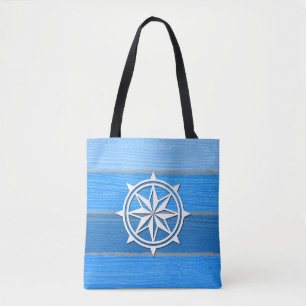 Nautical themed design tote bag