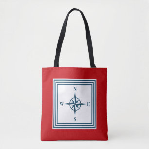 Nautical themed design tote bag