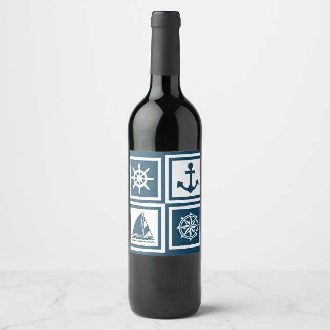 Nautical themed design wine label (Front)