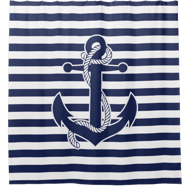 Nautical Themed Gifts Shower Curtain Anchor (Front)
