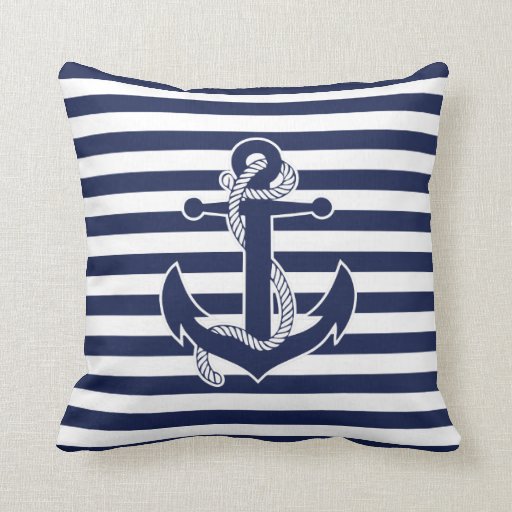 Image of Nautical Themed Gifts Throw Pillows Anchor