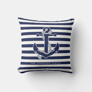 Nautical Themed Gifts Throw Pillows Personalised