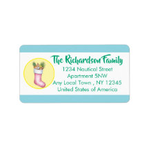 Nautical Themed Holiday Card Label