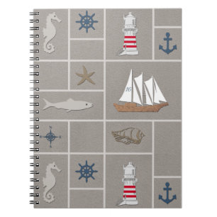 Nautical themed illustration notebook