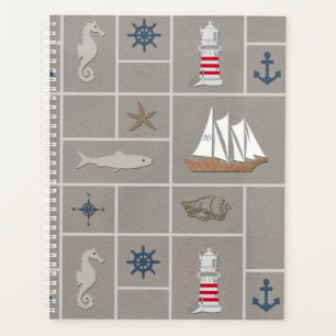 Nautical themed illustration planner