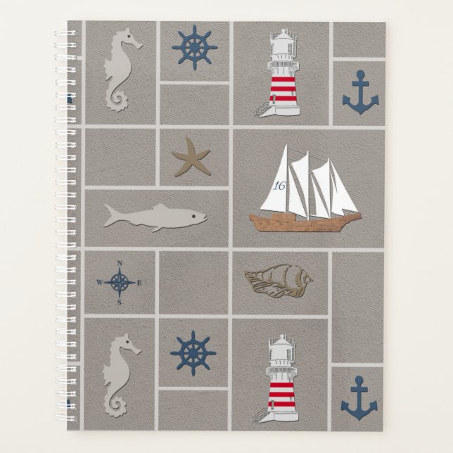 Nautical themed illustration planner (Front)