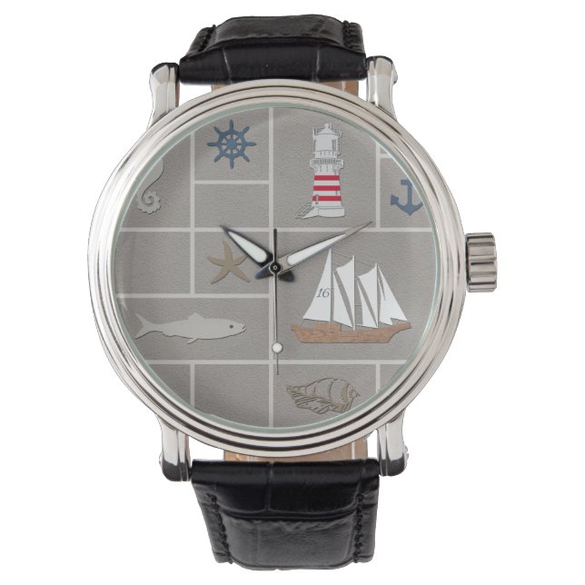 Nautical themed illustration watch (Front)