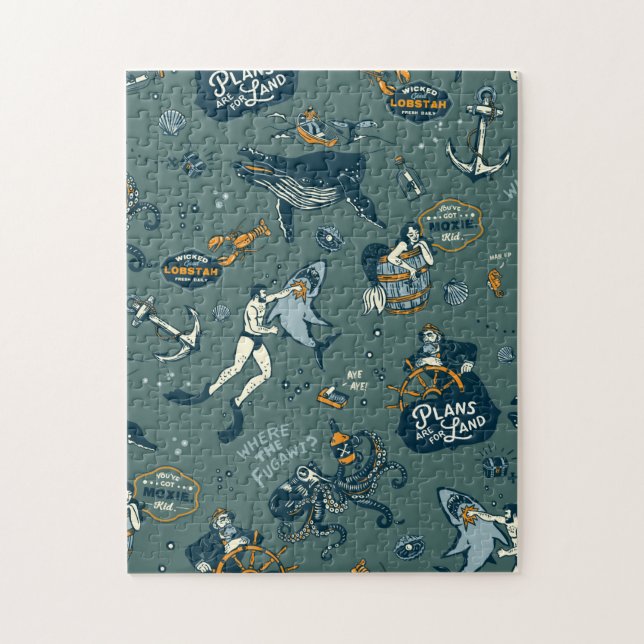 Nautical Themed New England Puzzle (Vertical)