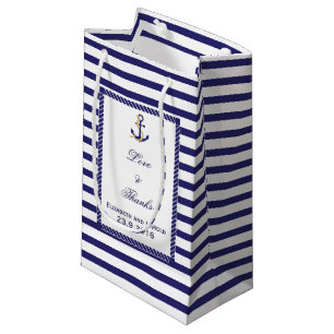 Nautical Themed Personalised Wedding Small Gift Bag
