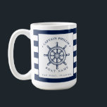 Nautical Themed Sailboat Captain Coffee Mug<br><div class="desc">A great way to celebrate being a boat captain of your very own ship with a unique custom name souvenir mug.</div>