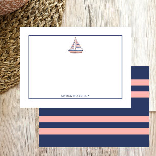 Nautical Themed Sailboat Name Personalised Card