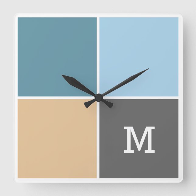 Nautical Tiles custom monogram wall clock (Front)
