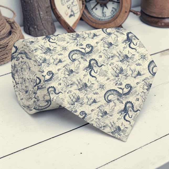 Nautical Toile Custom Necktie (Creator Uploaded)