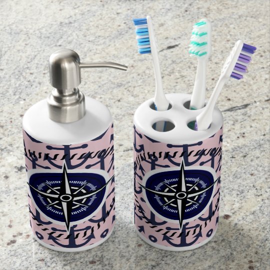 Nautical Toothbrush Holder & Soap Dispenser Zazzle.co.uk