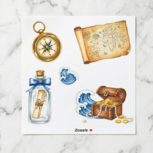 Nautical Treasure Map Sticker Sheet