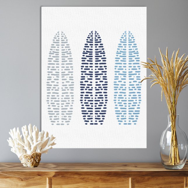 Nautical Trio of Line Art Surfboards Canvas Print (Nautical Trio of Line Art Surfboards Canvas Print)