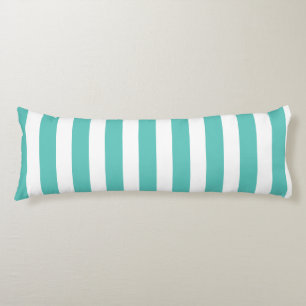 Nautical Turquoise & White Striped   Body Cushion