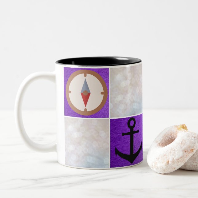 Nautical Two-Tone Coffee Mug (With Donut)