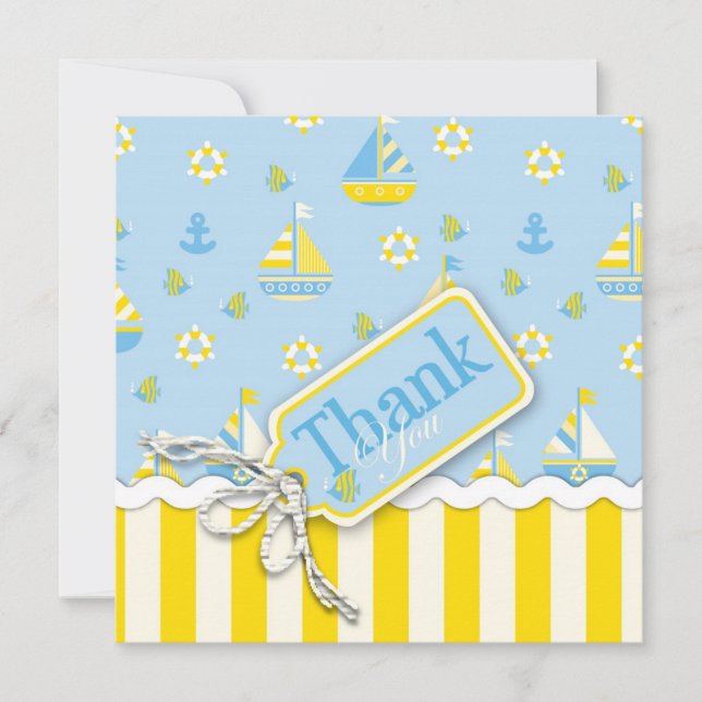 Nautical TY Square Thank You Card (Front)