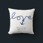 Nautical Tying the Knot Anchor Wedding Cushion<br><div class="desc">Nautical Tying the Knot Anchor Wedding Pillows.</div>