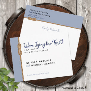 Nautical ⛵Tying the Knot Budget Save The Date Announcement Postcard