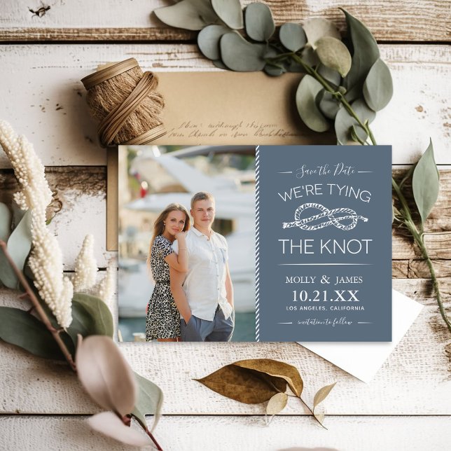 Nautical Tying the Knot Photo Save the Date (Creator Uploaded)