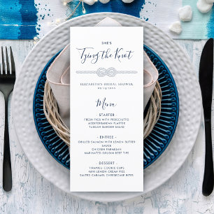 Nautical Tying the Knot White Navy Bridal Shower Menu