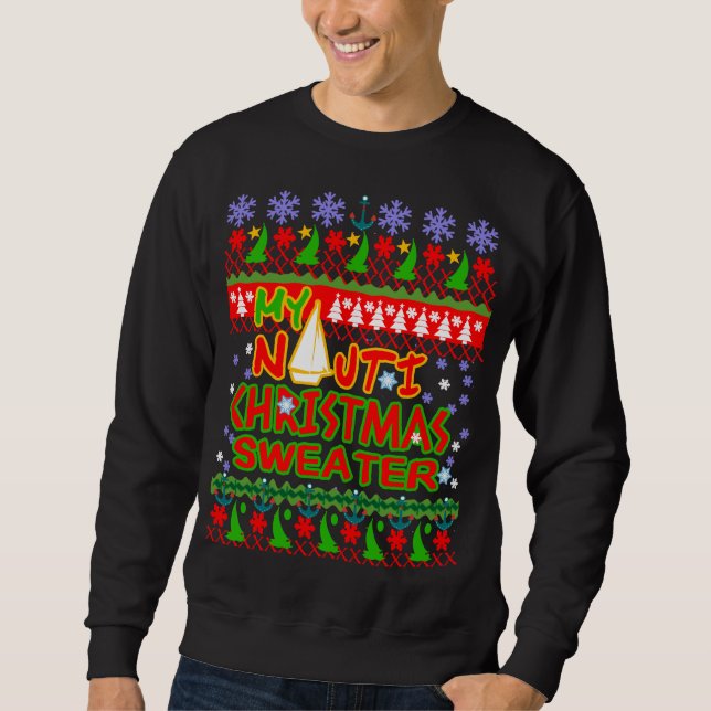 Nautical Ugly Christmas Sweater for Sailing (Front)