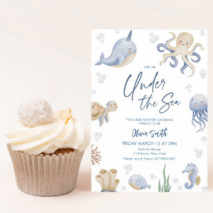 Nautical Under The Sea Baby Shower Invitation
