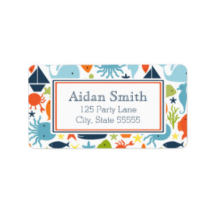 Nautical, Under the Sea Label