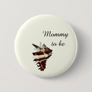 Nautical under the sea shell desert chic butterfly 6 cm round badge