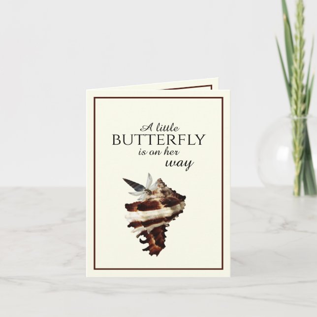 Nautical under the sea shell desert chic butterfly invitation (Front)