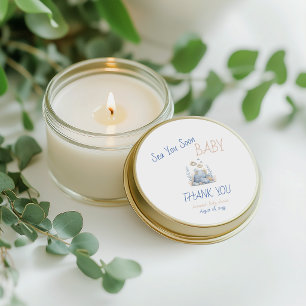 Nautical Under The Sea You Soon Baby Shower Classic Round Sticker