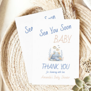 Nautical Under The Sea You Soon Baby Shower Thank You Card