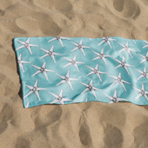 Nautical undersea modern white starfish pattern