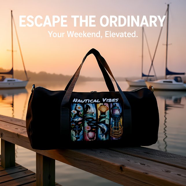 Nautical Vibes Marine Elements  Duffle Bag (Creator Uploaded)