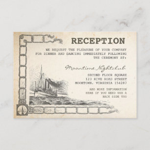 nautical vintage boat reception cards
