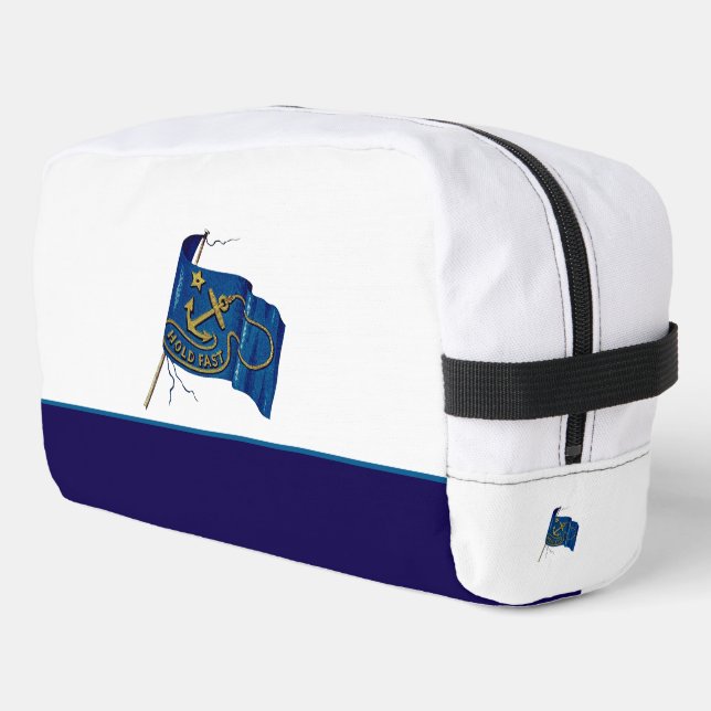 Nautical Vintage Flag Hold Fast Dopp Kit (Left Corner)