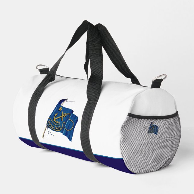 Nautical Vintage Flag Hold Fast Duffle Bag (Right Corner)