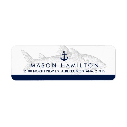 Nautical Vintage Great White | Return Address Return Address Label