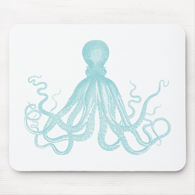 Nautical Vintage Marine Sea Octopus Mouse Mat (Front)