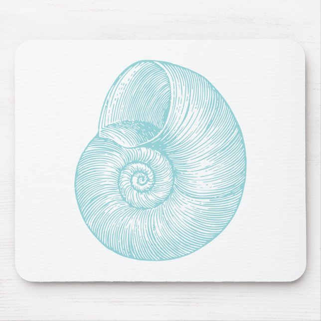 Nautical Vintage Marine Seashell Mouse Mat (Front)