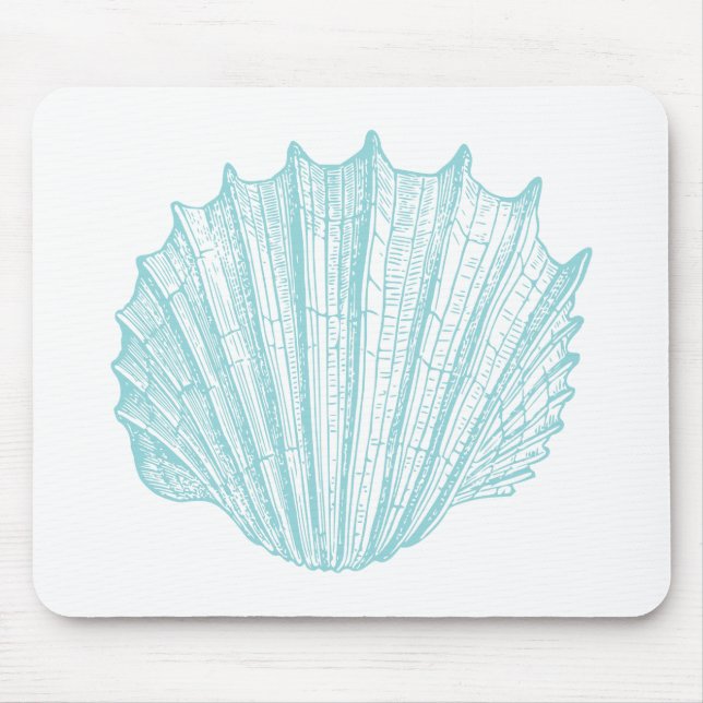 Nautical Vintage Marine Seashell Mouse Mat (Front)