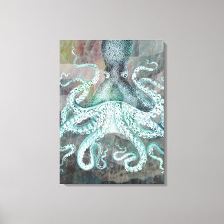 Nautical Vintage Octopus Canvas Print