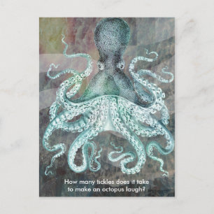 Nautical Vintage Octopus Postcard