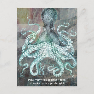 Nautical Vintage Octopus Postcard