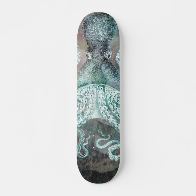 Nautical Vintage Octopus Skateboard (Front)